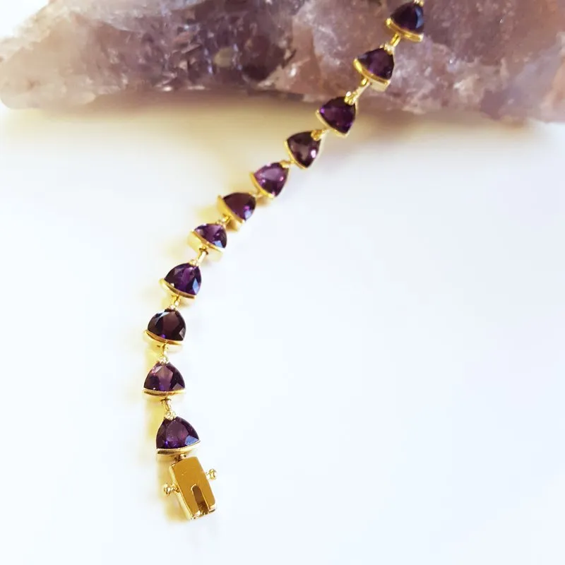 Amethyst Trillion Tennis Bracelet