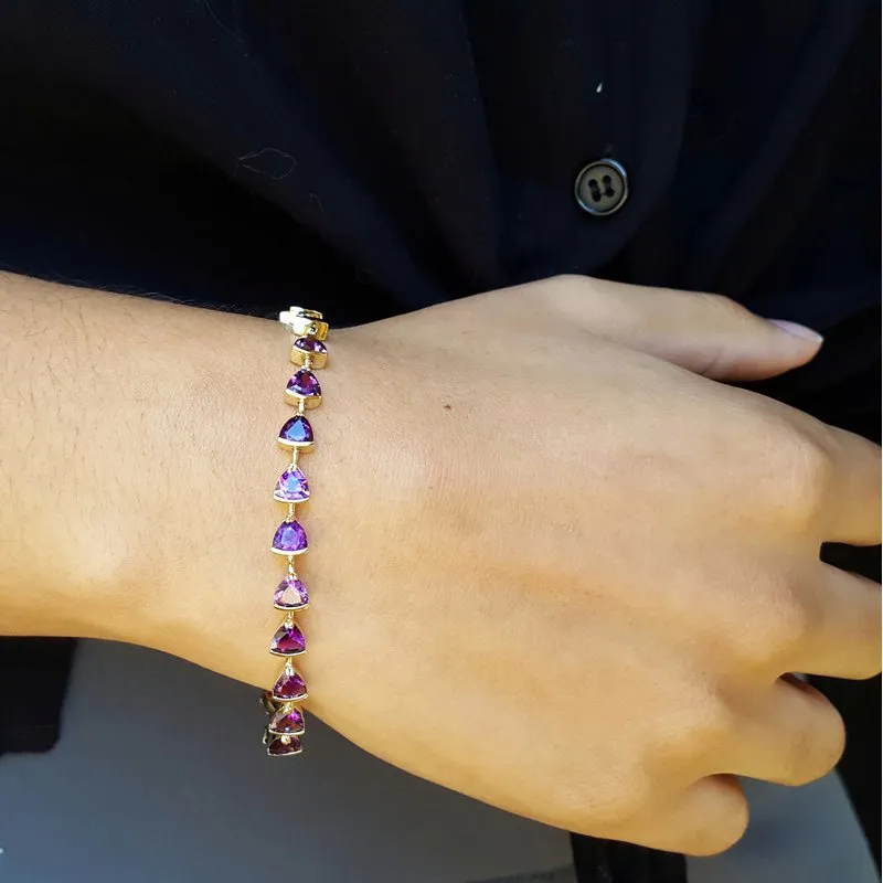 Amethyst Trillion Tennis Bracelet