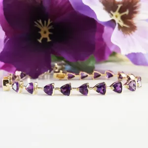 Amethyst Trillion Tennis Bracelet
