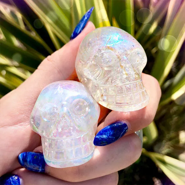 Angel Aura Quartz Crystal Skull