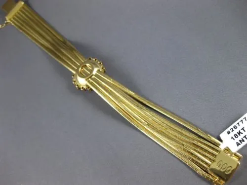 ANTIQUE LARGE 1.70CT AAA RUBY 18K YELLOW GOLD MULTI STRAND FLOWER BRACELET 25777