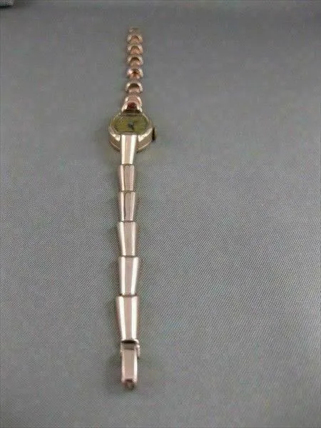 ANTIQUE MOON OLD MINE RUBY 14K PINK ROSE GOLD HELBROS WATCH #20592
