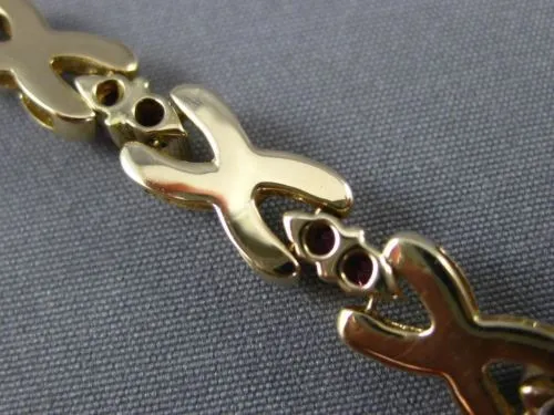 ANTIQUE WIDE 1.30 AAA RUBY 14K YELLOW GOLD 3D CLASSIC " X " LOVE BRACELET #22665