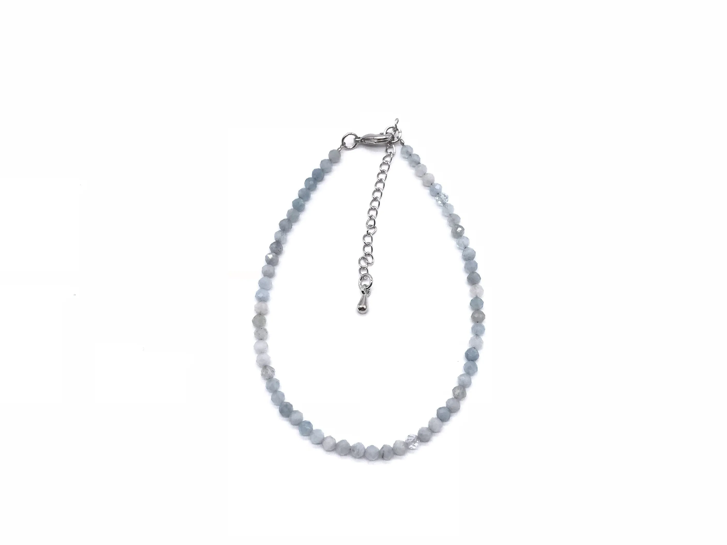 Aquamarine Super Precision Cut Rounds 3mm Bracelet