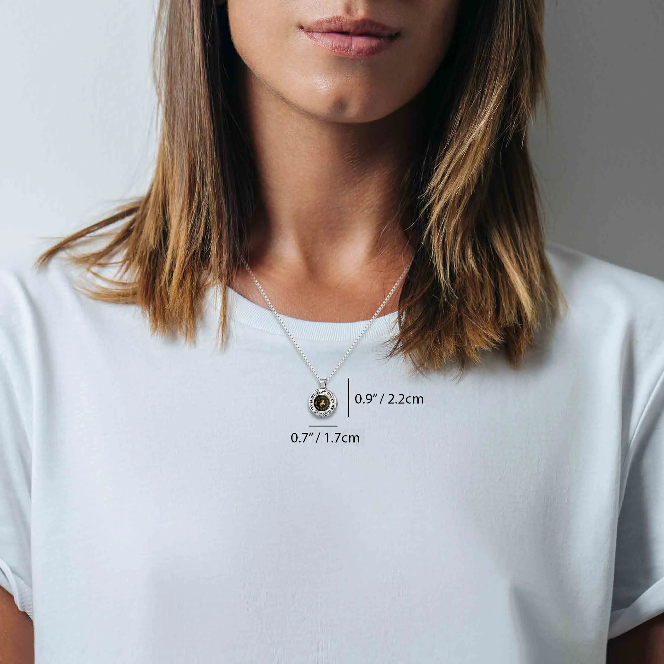 Aries Gift for Women or Men | Silver Zodiac Sign Necklace