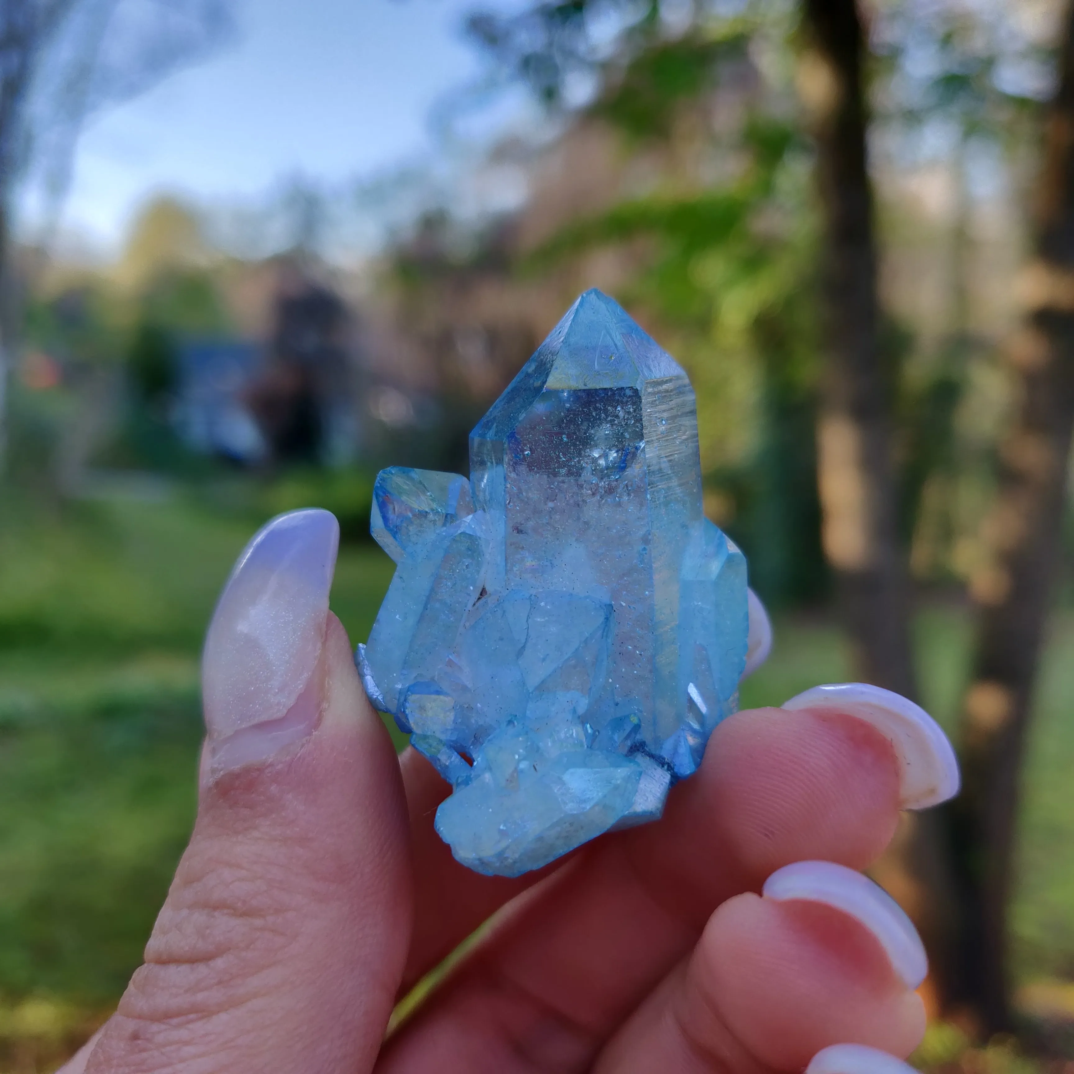 Arkansas Aqua Aura Quartz Point (#9)