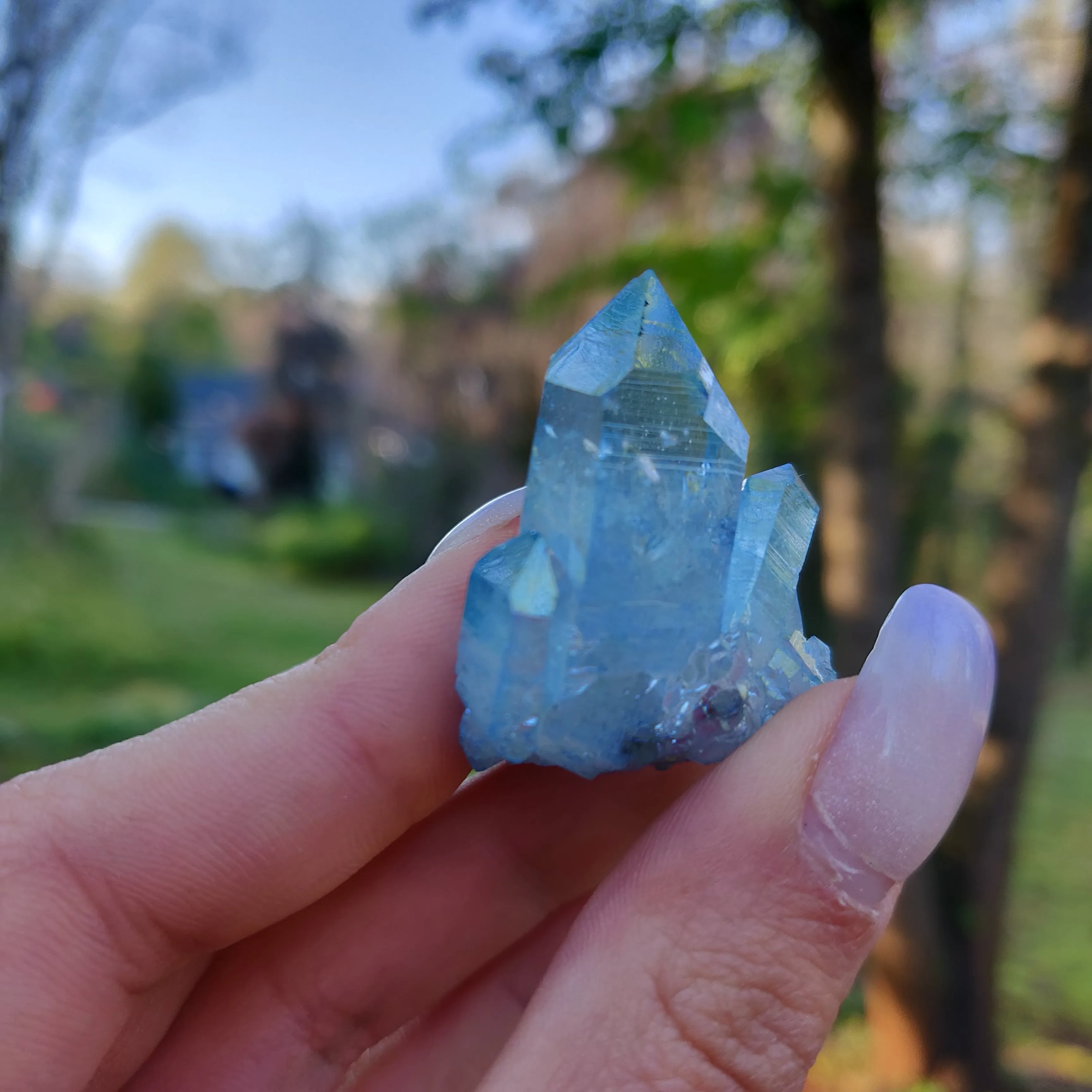 Arkansas Aqua Aura Quartz Point (#9)