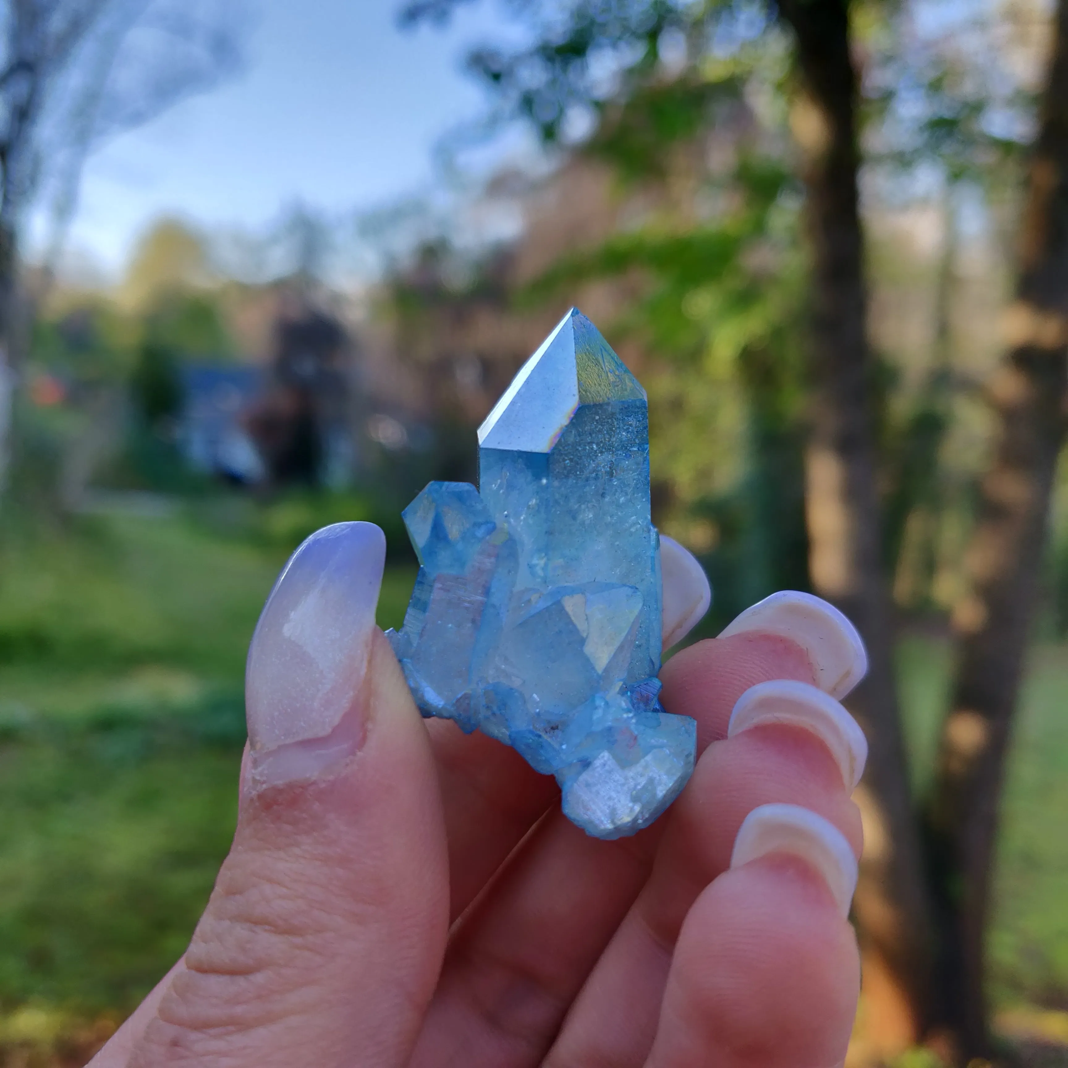 Arkansas Aqua Aura Quartz Point (#9)