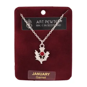 Art Pewter Thistle Pendant January