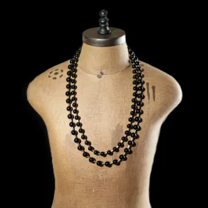 Attributed to Erickson Beamon Gold Tone Onyx 2 Strand Necklace