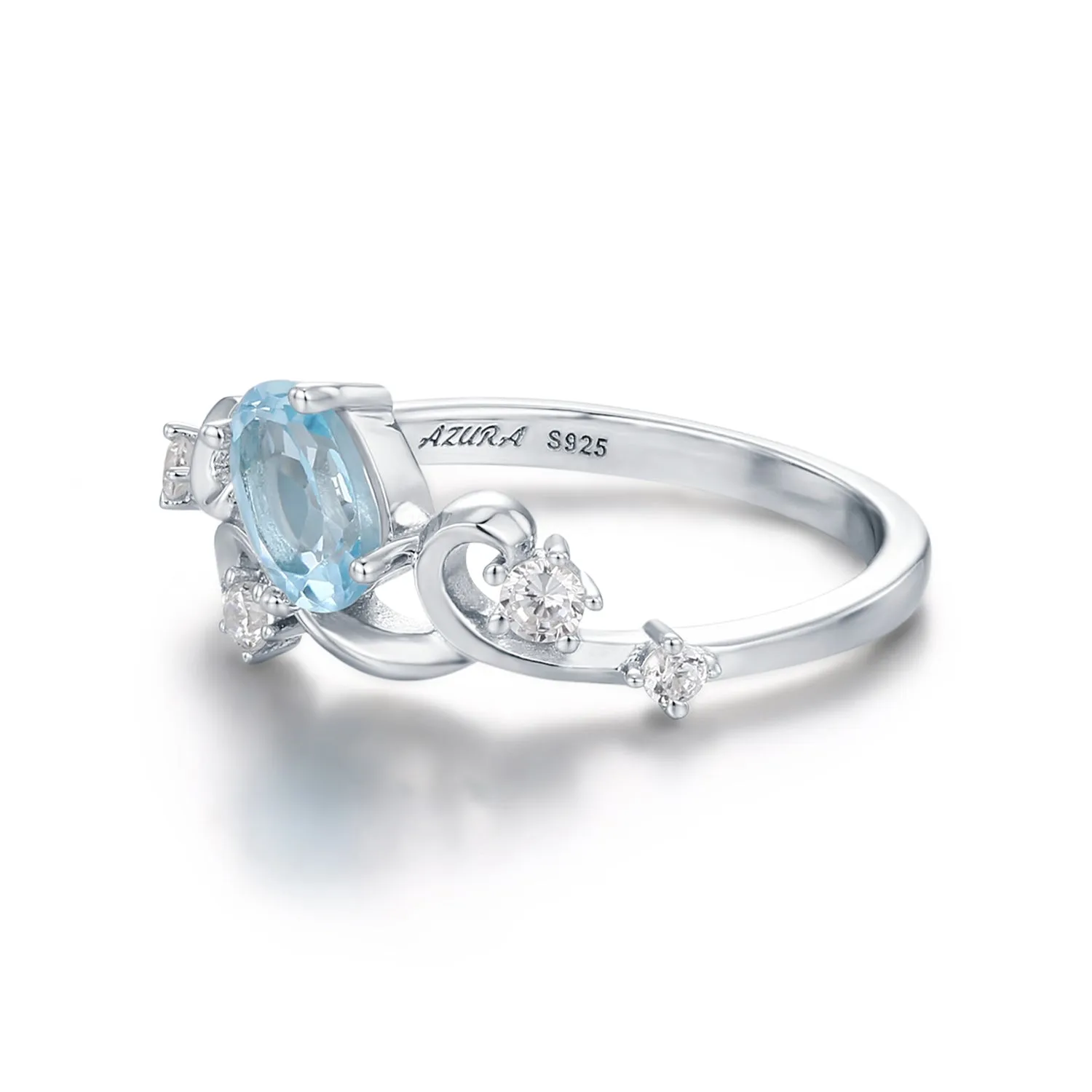 Azure Tide Blue Topaz Ring