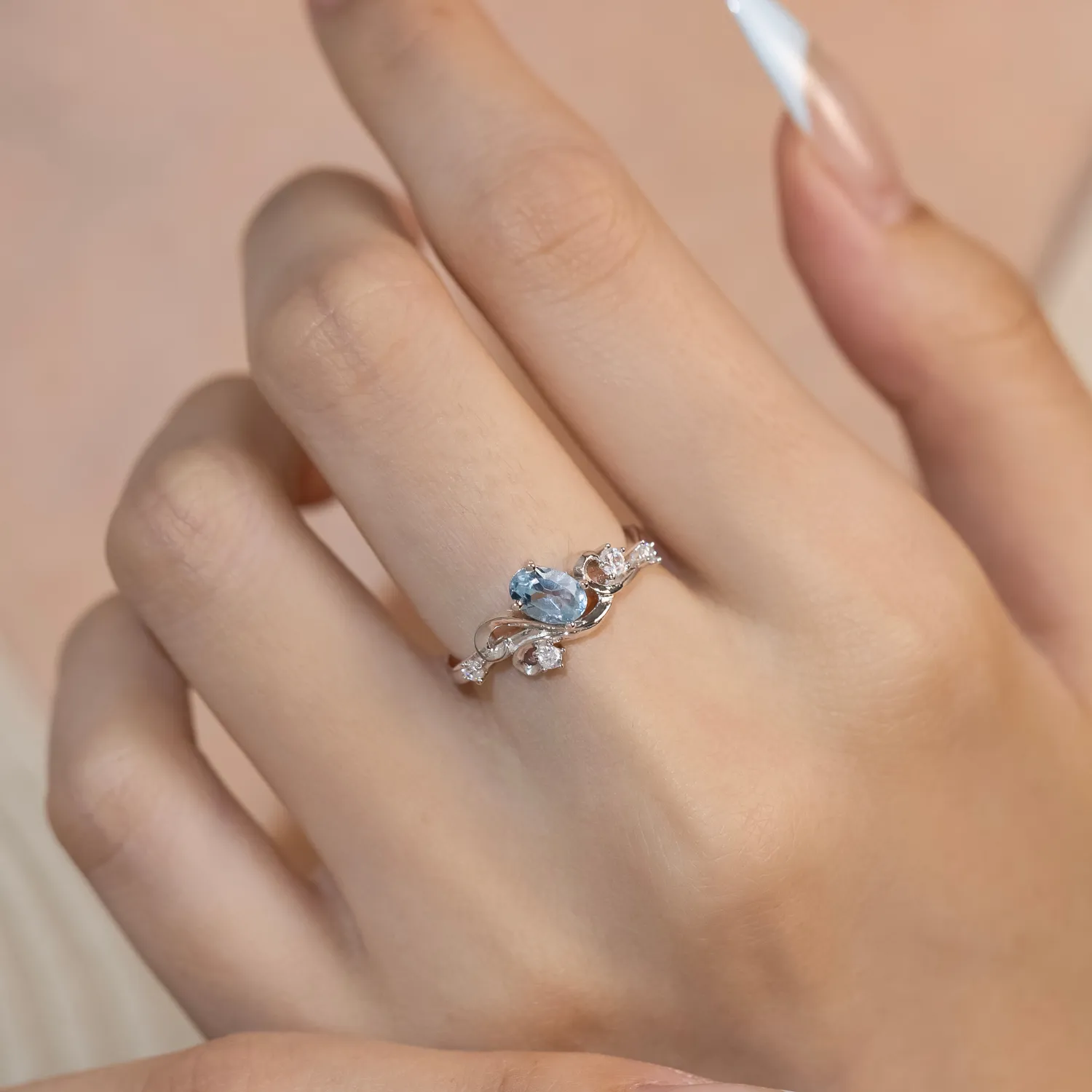 Azure Tide Blue Topaz Ring