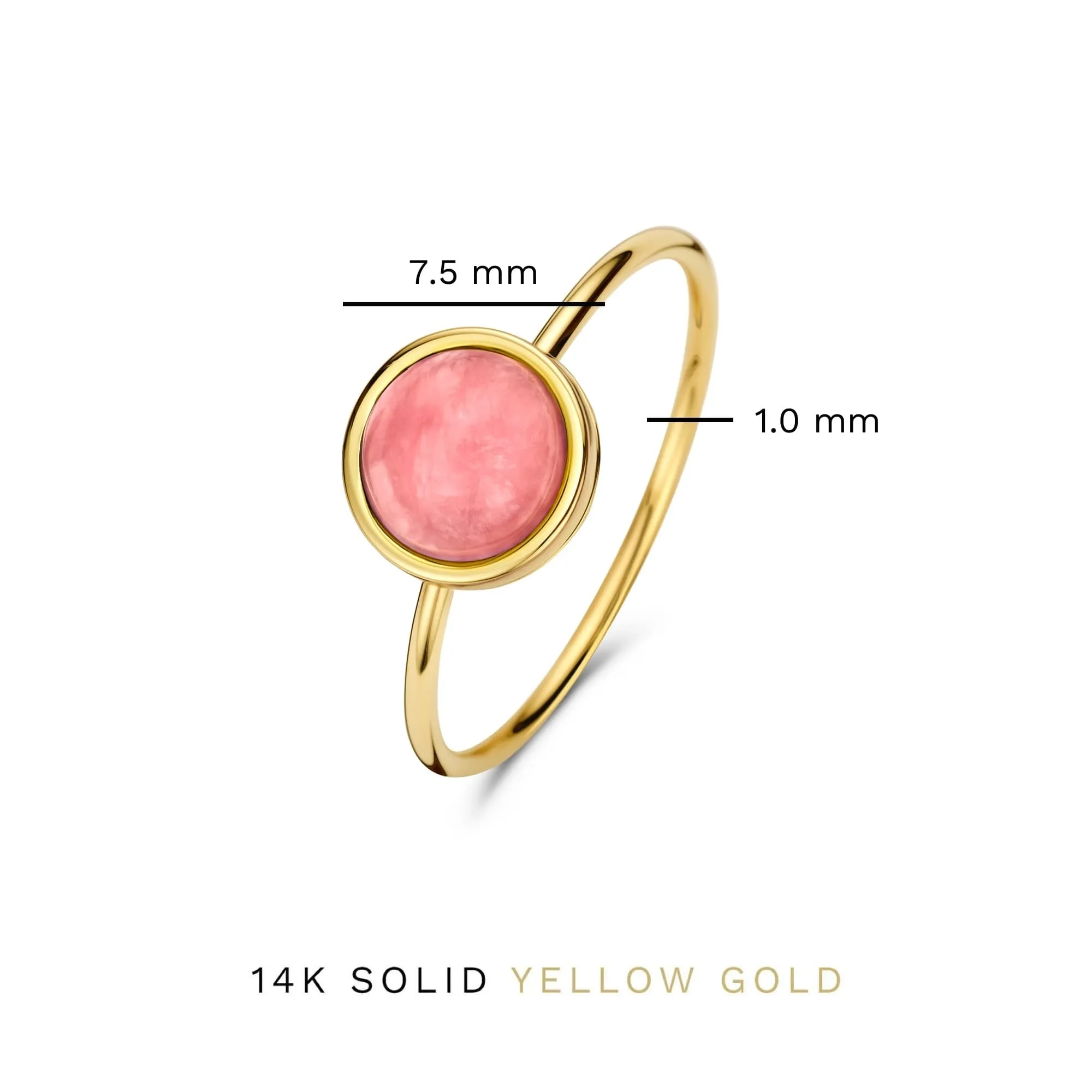 Belleville Adora 14 karat gold ring with rose quartz gemstone