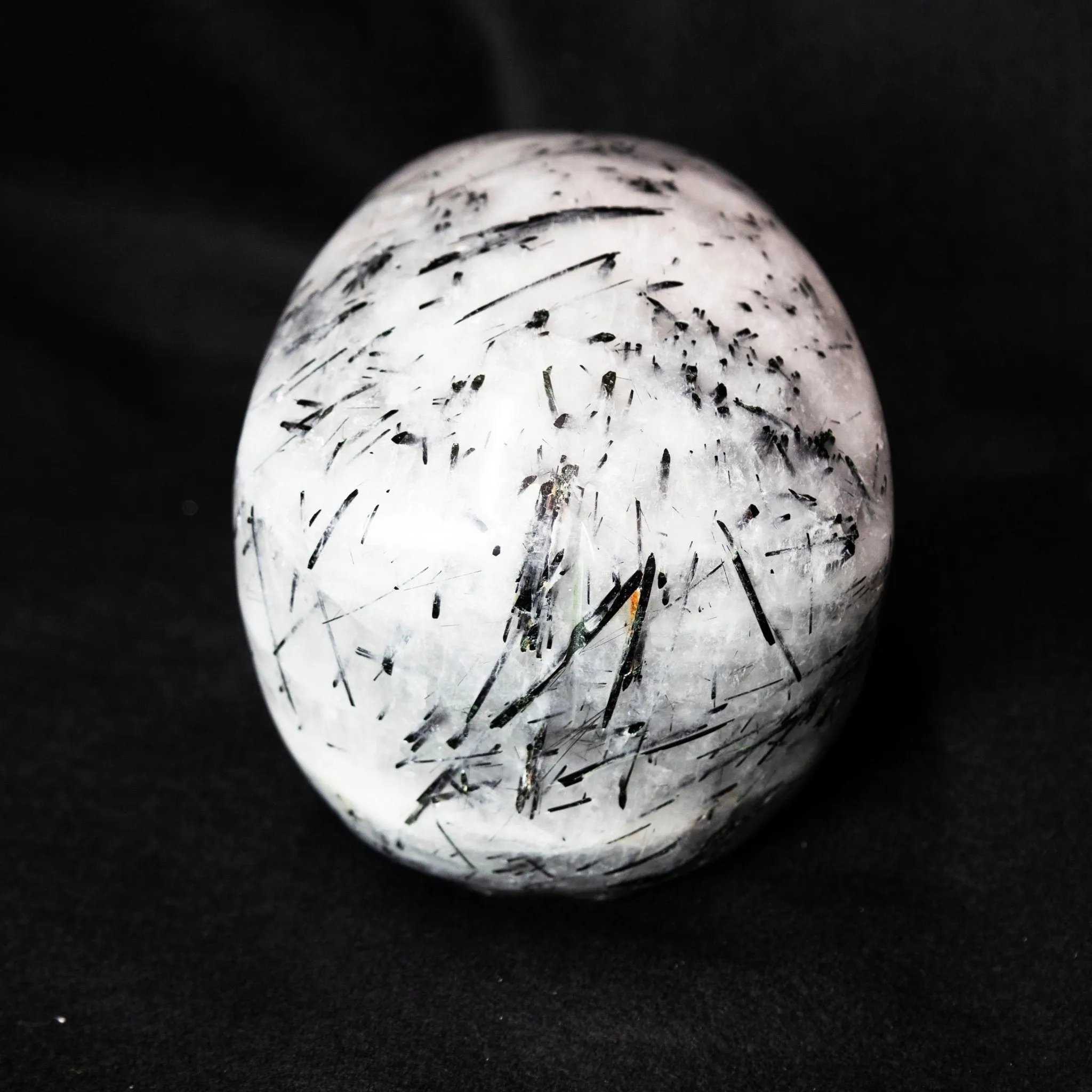 Black Rutilated Quartz 8" Skull Carving