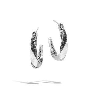 Black Sapphire Hoop Earrings