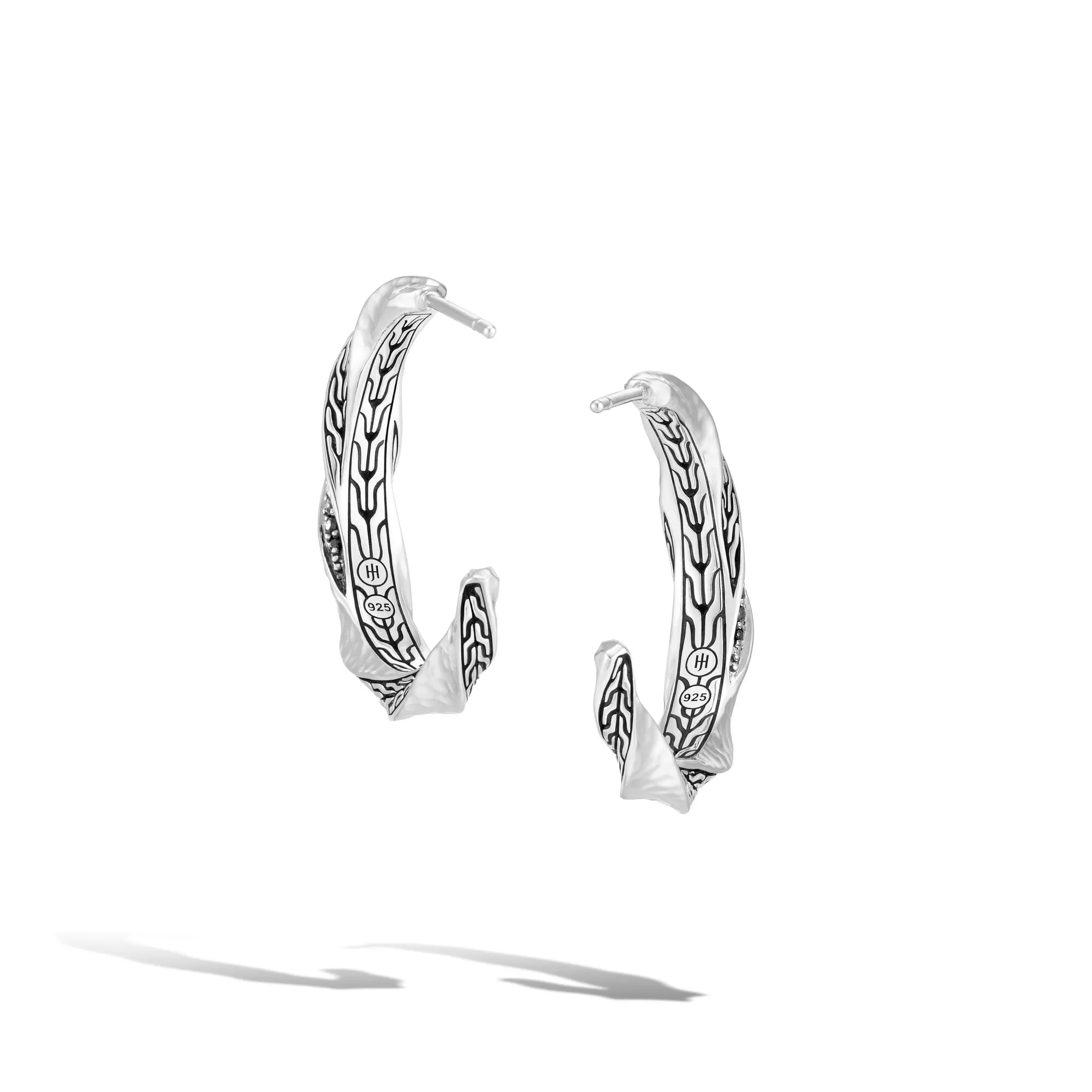 Black Sapphire Hoop Earrings
