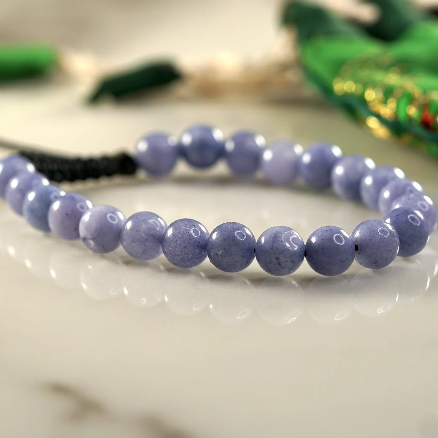 Blue Agate Stretchable Wrist Bracelet