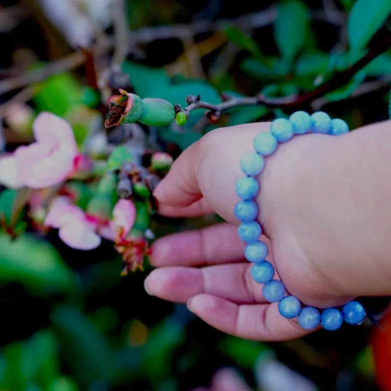 Blue Agate Stretchable Wrist Bracelet