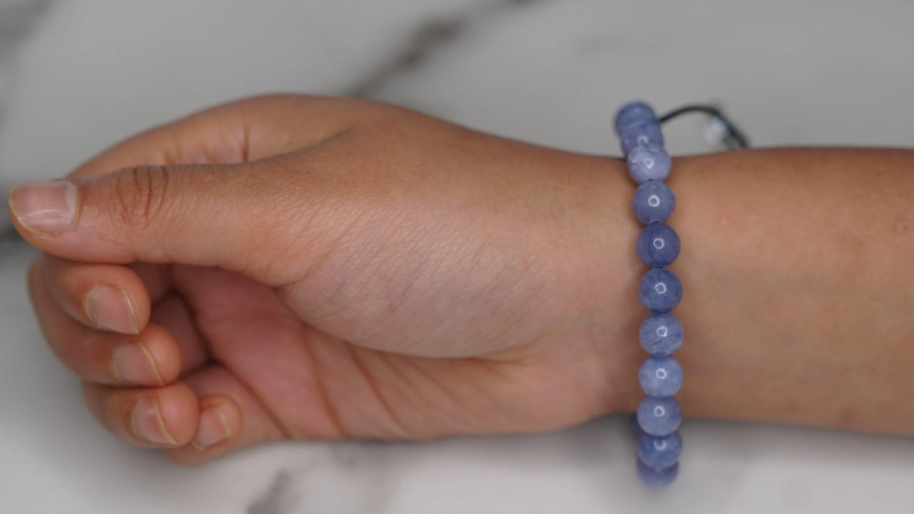 Blue Agate Stretchable Wrist Bracelet