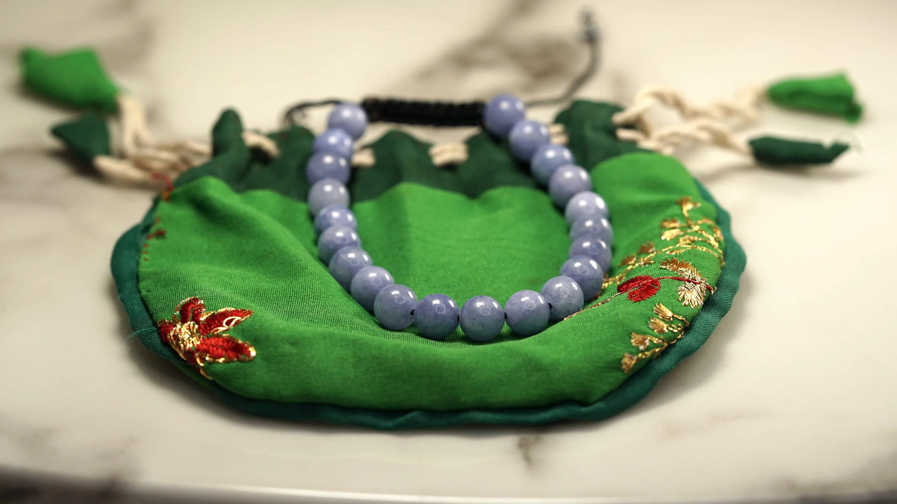 Blue Agate Stretchable Wrist Bracelet