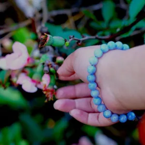 Blue Agate Stretchable Wrist Bracelet