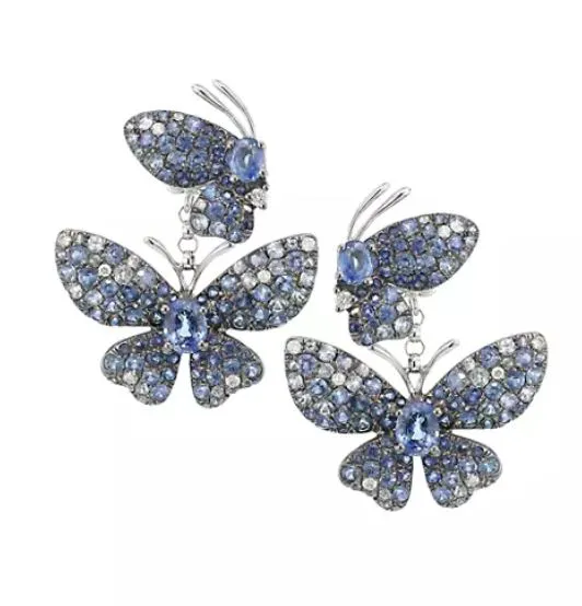 Blue Sapphire Butterfly Earrings