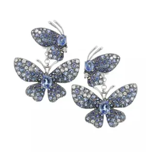 Blue Sapphire Butterfly Earrings