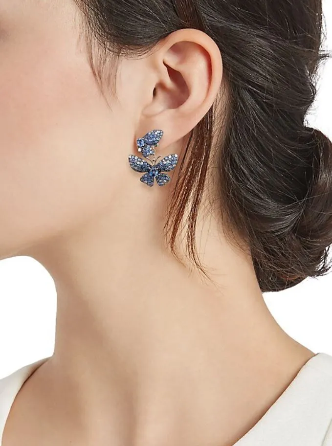 Blue Sapphire Butterfly Earrings
