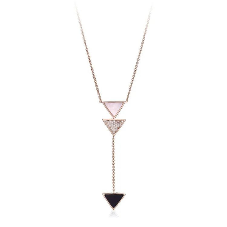 BRASS NECKLACE W/ CZ-1-3MIL ONYX GOLD PLATING****-18"****