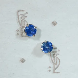 Breathtaking Cornflower Blue Sapphire Stud Earrings
