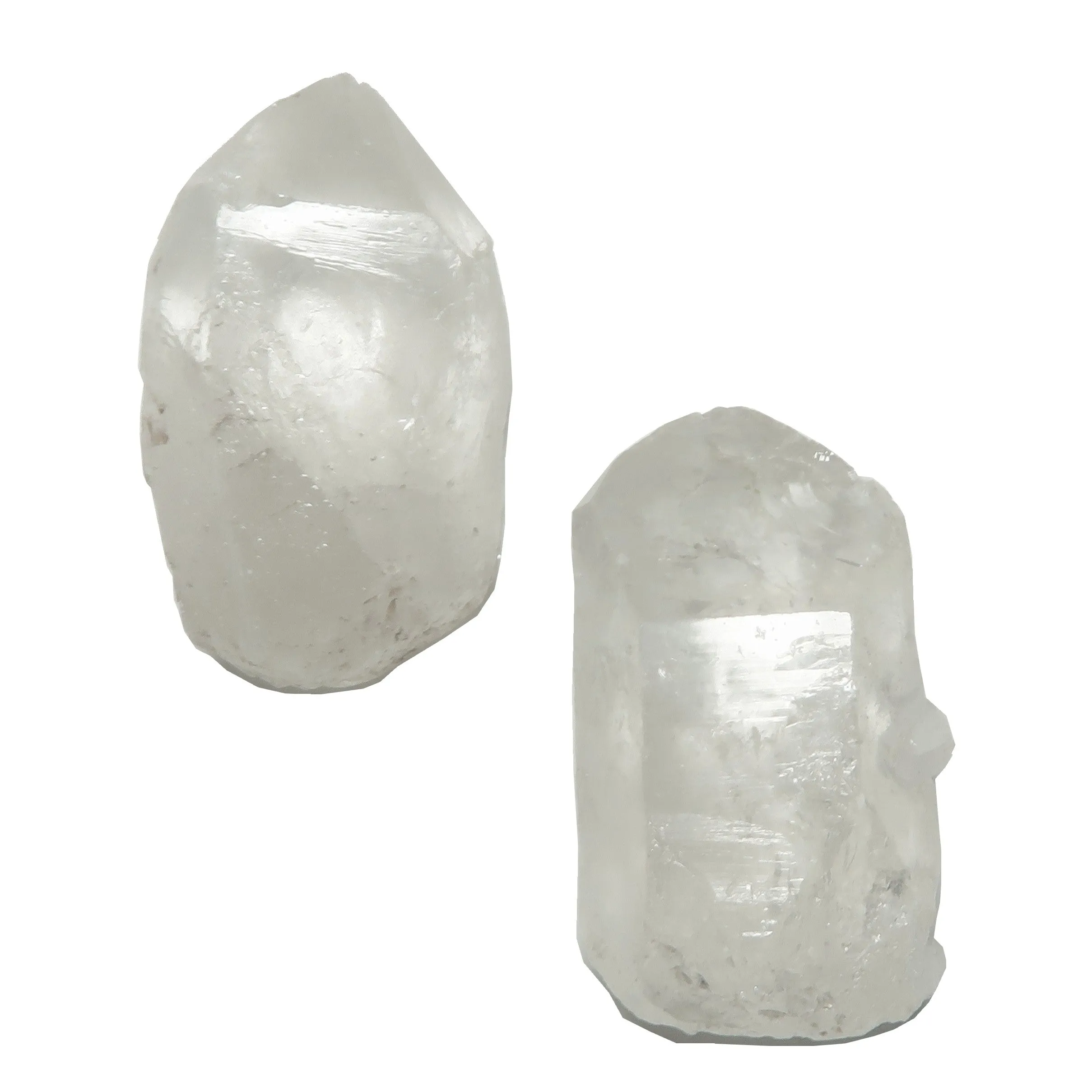 Clear Quartz Raw Crystal Set Double Duty Point Stones