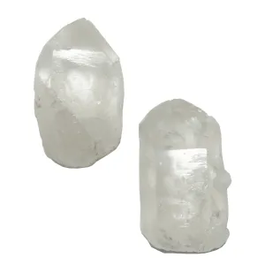 Clear Quartz Raw Crystal Set Double Duty Point Stones