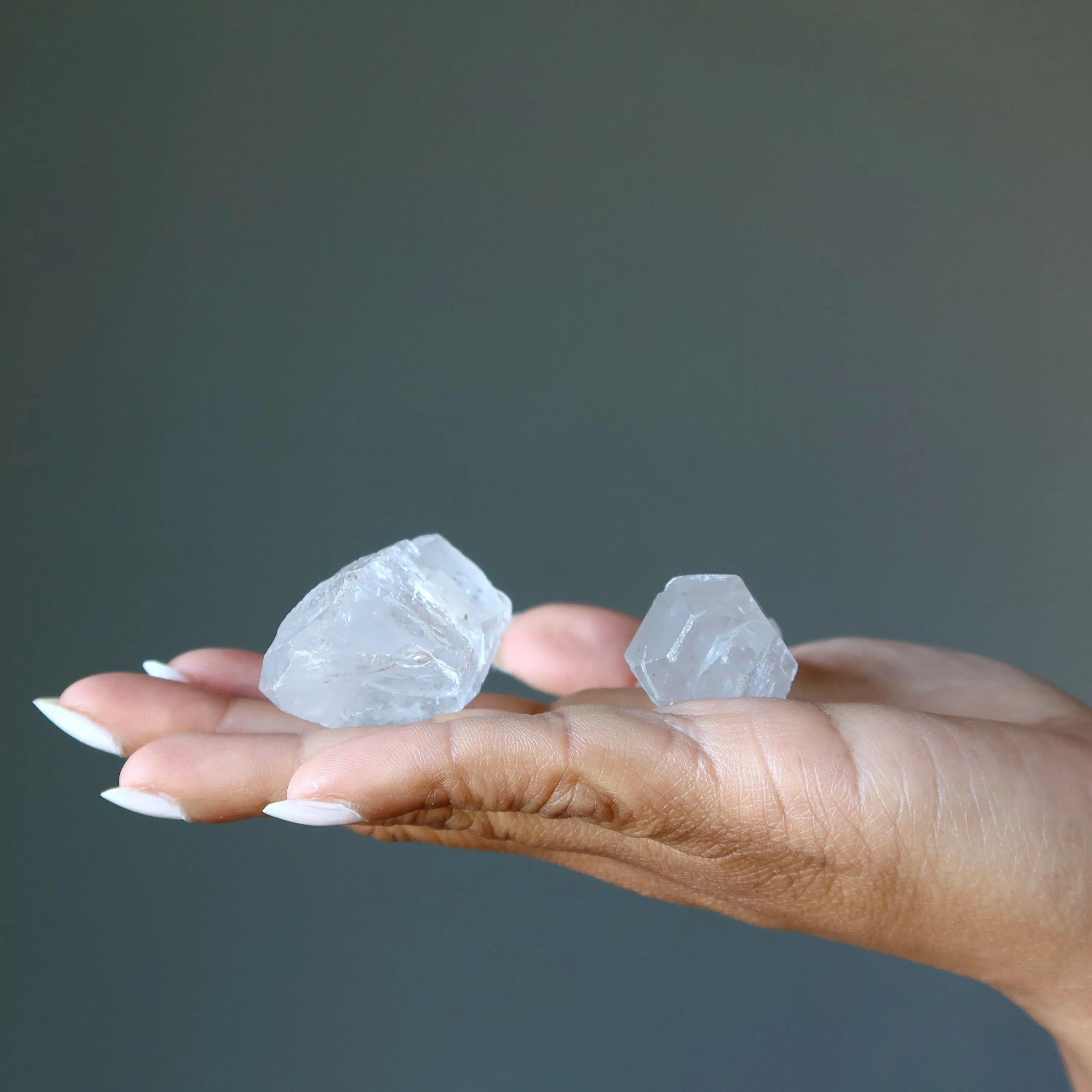 Clear Quartz Raw Crystal Set Double Duty Point Stones