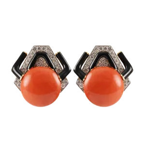 Coral Clip Earrings