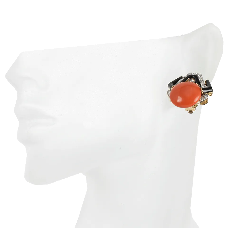 Coral Clip Earrings