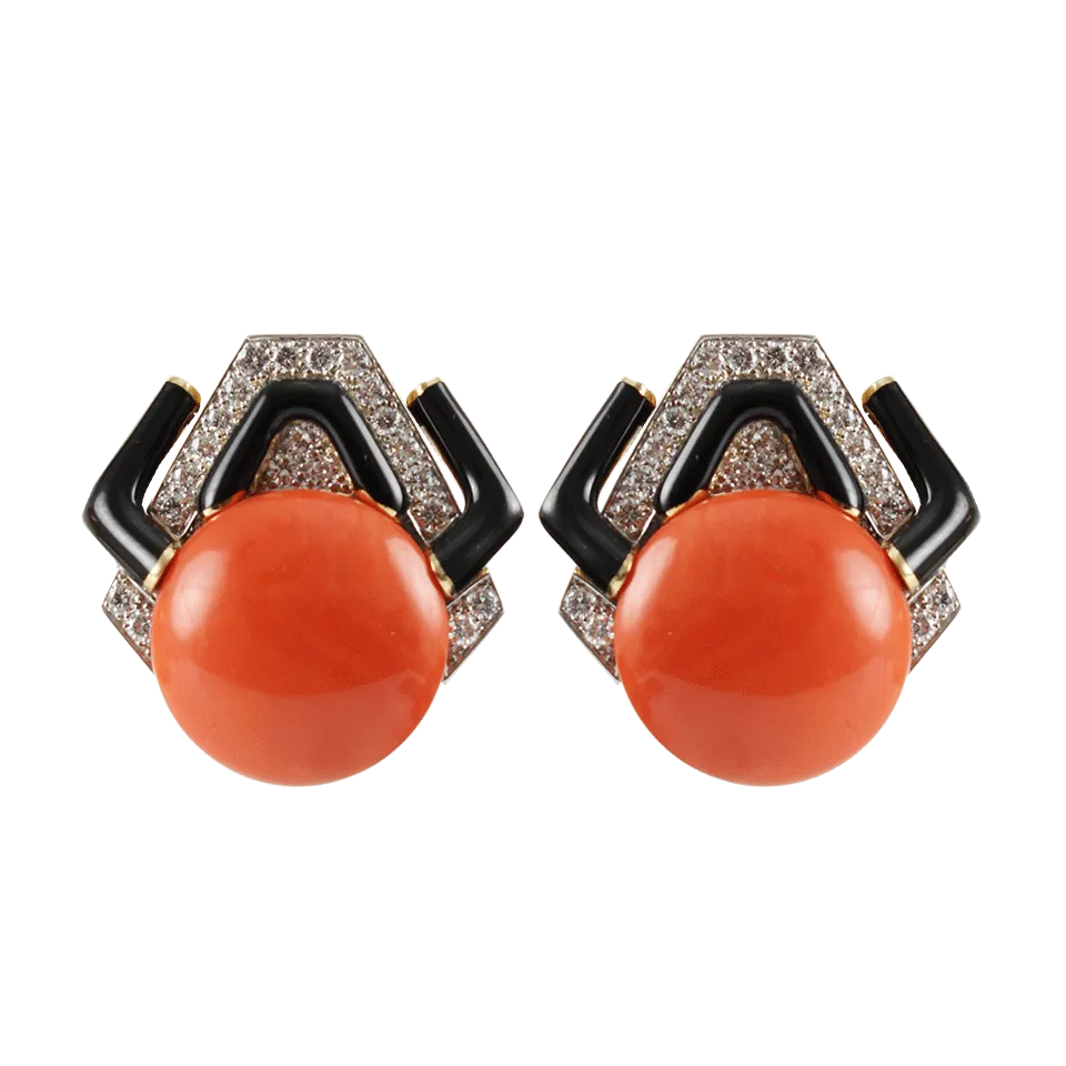 Coral Clip Earrings