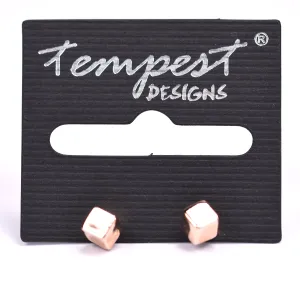 Cube shape stud earrings