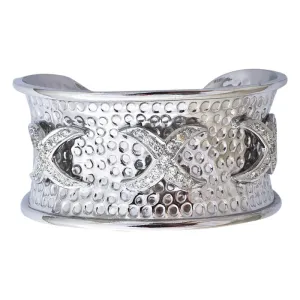 CUFF BANGLE- DIAMOND IN STERLING SILVER