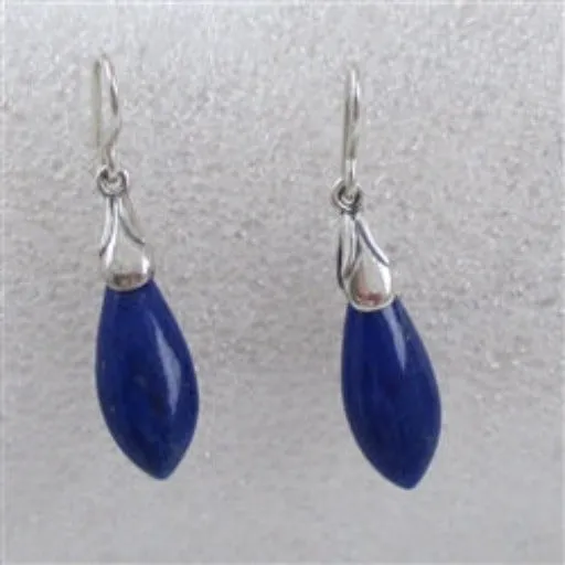 Designer Cut Lapis Lazuli Gemstone  Teardrop Earrings