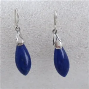 Designer Cut Lapis Lazuli Gemstone  Teardrop Earrings