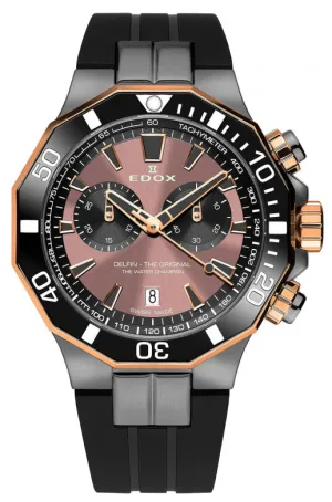 Edox Men 10112-357GRNCA-BRNR Delfin The Original 43mm Quartz Watch