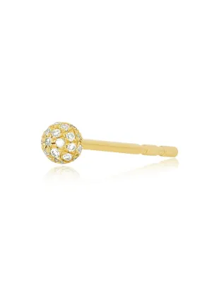 EF Collection Diamond Bar Stud Earring in Yellow Gold