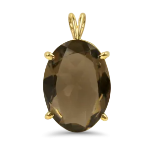 Estate 14k Yellow Gold Smoky Quartz Pendant