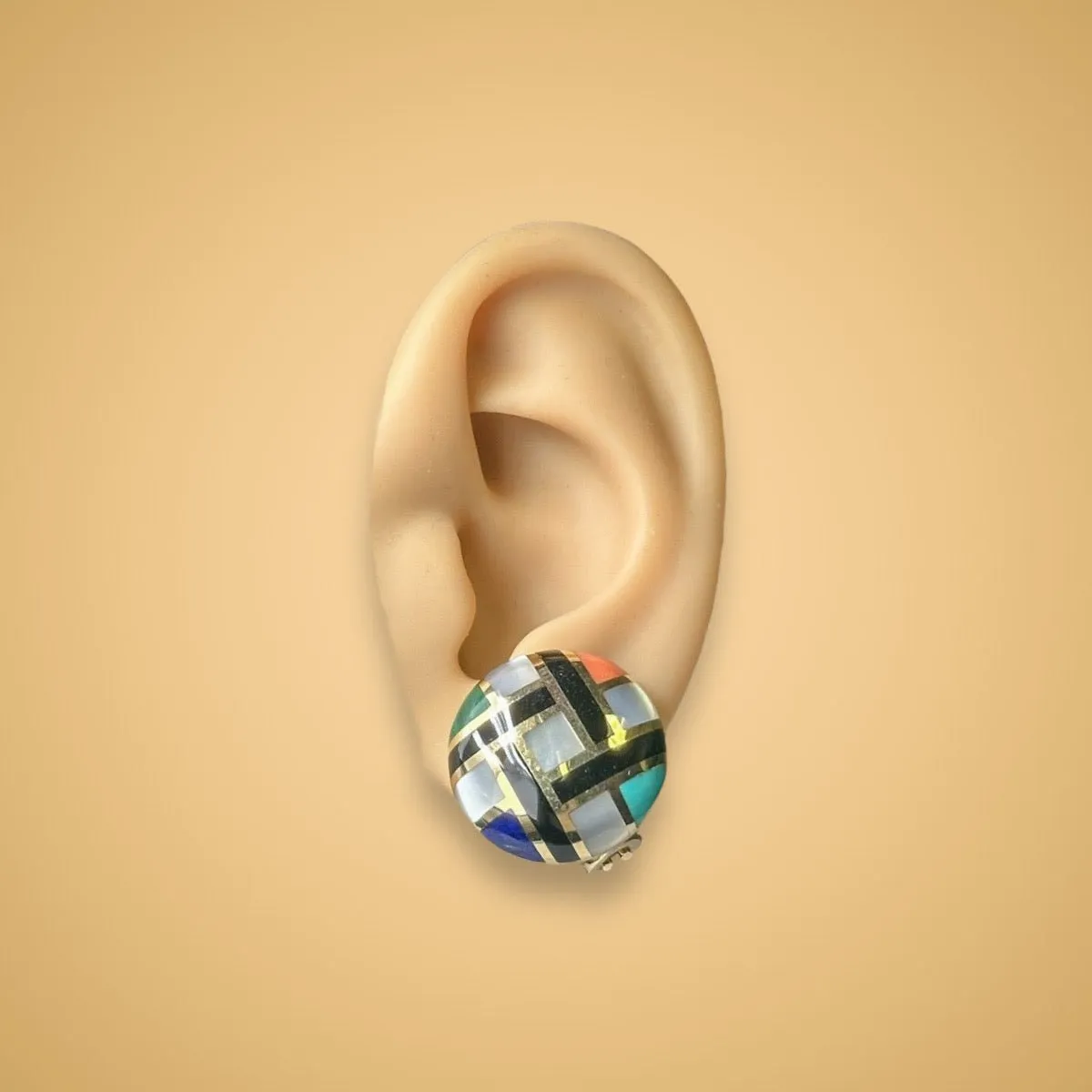 Estate Asch Grossbardt 14K Y Gold 21.28ctw Multistone Earrings