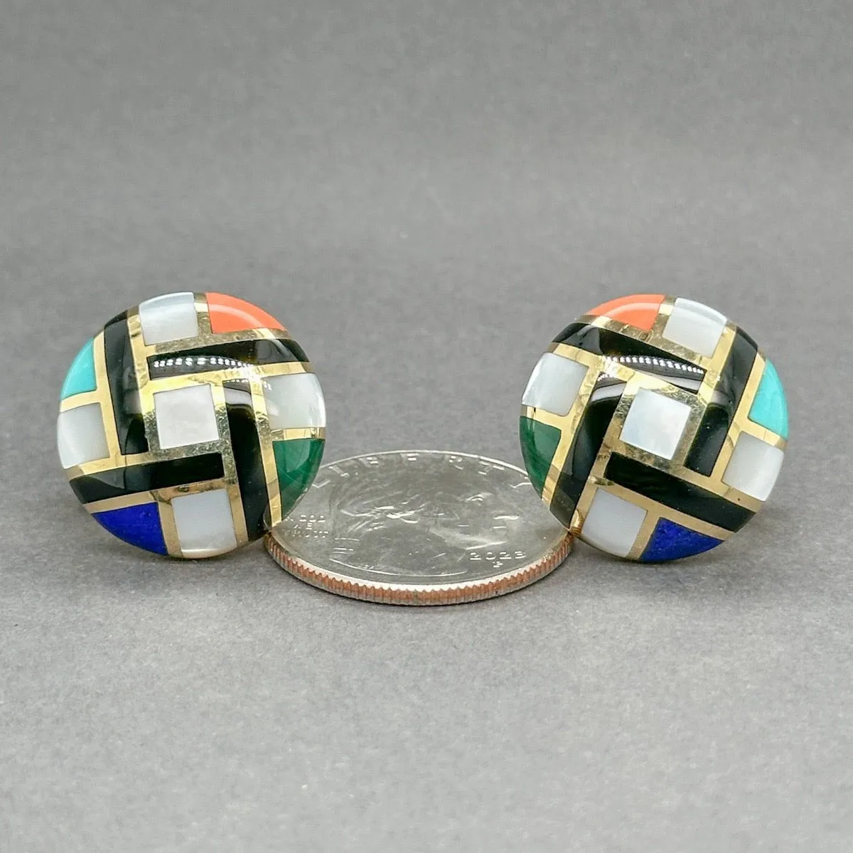 Estate Asch Grossbardt 14K Y Gold 21.28ctw Multistone Earrings