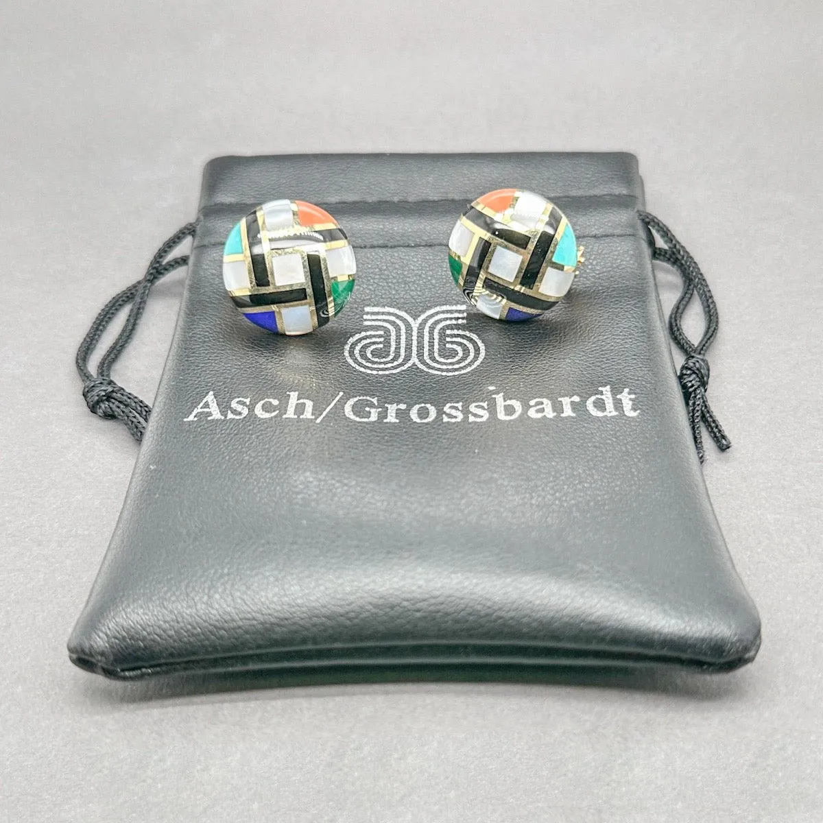 Estate Asch Grossbardt 14K Y Gold 21.28ctw Multistone Earrings