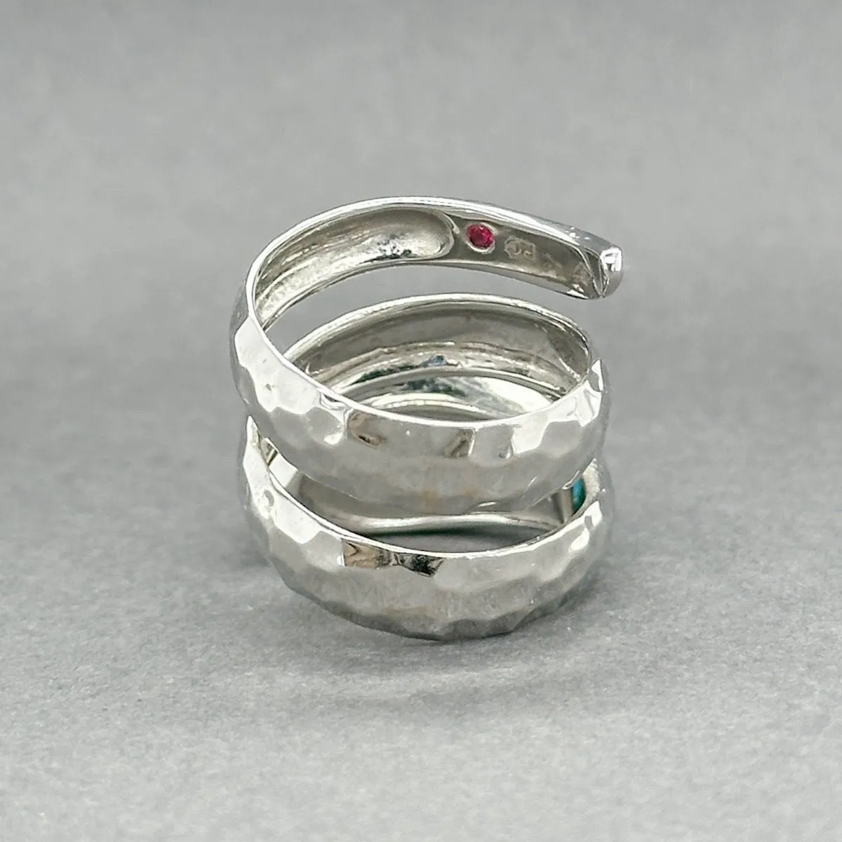 Estate Roberto Coin 18K W Gold 13.10ctw Blue Topaz Snake Bangle & Ring Set