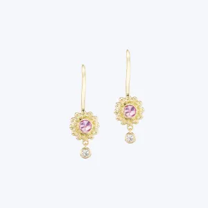 Evo Pink Sapphire Drop Earrings