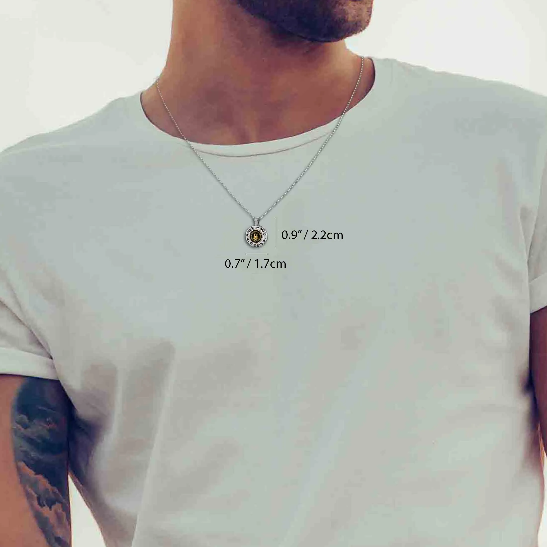Gemini Gift for Women or Men | Silver Zodiac Sign Necklace