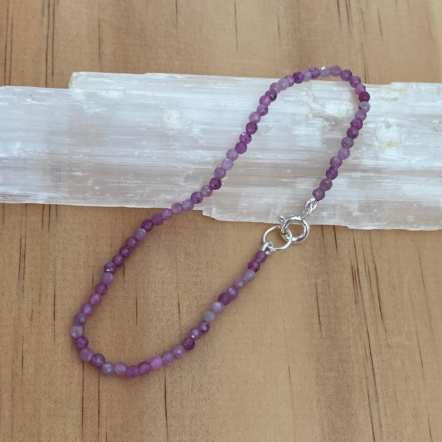 Genuine Natural Star Ruby Sterling Silver Bracelet